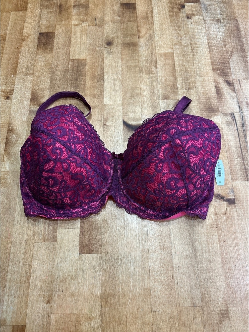 Adore Me Burgundy Lace Bra Size 38I